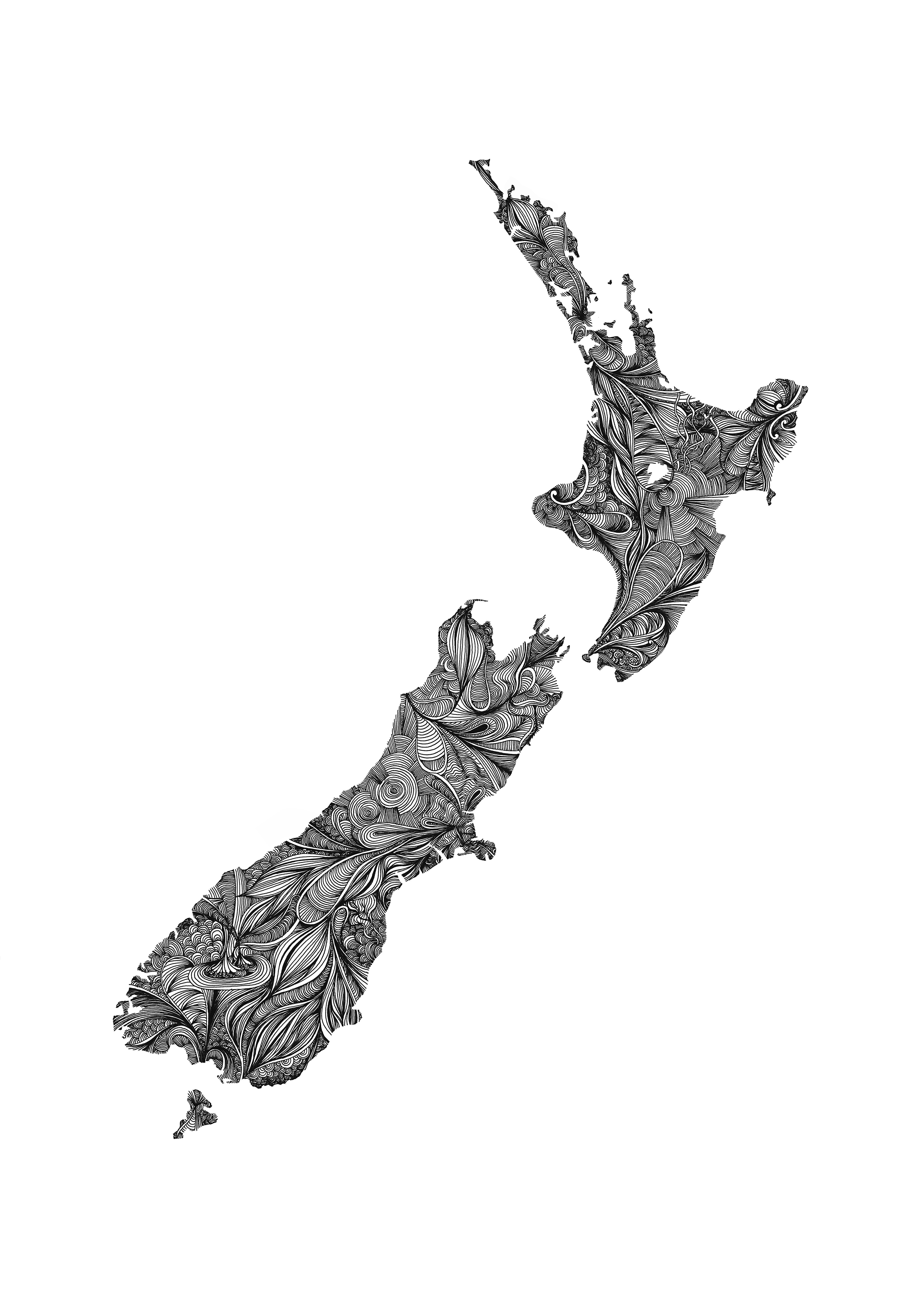 Aotearoa (screenprint) 500x700mm, Limited Edition of 50, $150